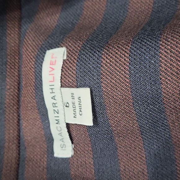 NWOT new Isaac Mizrahi Live women's stripped heavy thick material blazer jacket - Picture 6 of 10